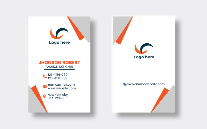 Easy Editable Template for a Vertical Business Card Corporate Identity