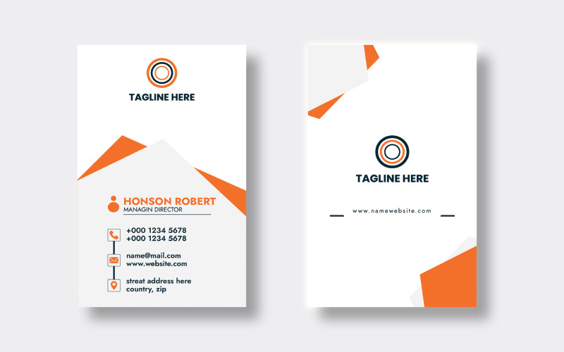 Editable corporate vertical business card template Corporate Identity
