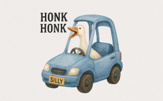 Funny Silly Goose PNG File, Goose with Knife Design, Digital Download, png for POD, Instant