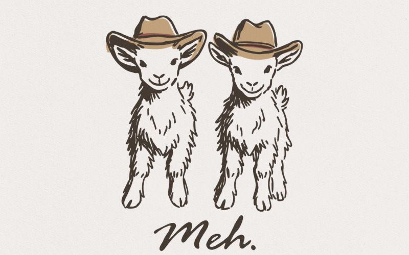 Goat Png, Goat Lover Png, Western Png, Cowboy Png, Funny Goat Png, Farmer Gift, Homestead Png, Farm Illustration