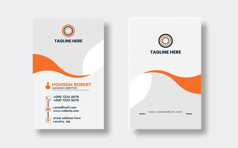 Professionally crafted vertical business card template Corporate Identity