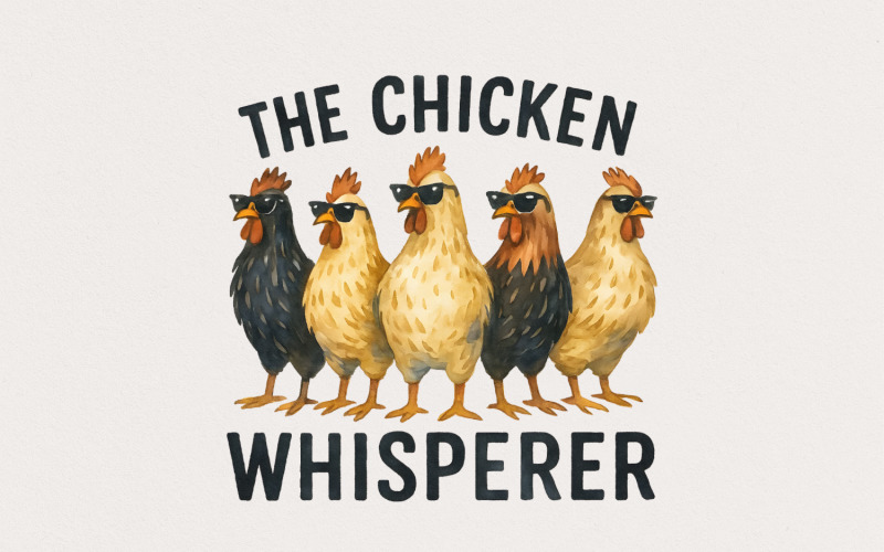 The Chicken Whisperer PNG, Funny Chicken PNG, Sublimation Design, Instant Download, Cute Graphics, Illustration