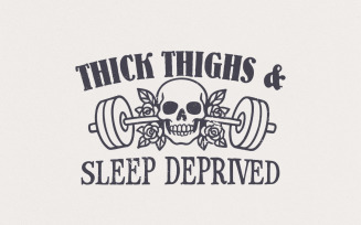 Thick Thighs Sleep Deprived PNG Design, Funny Workout Muscle Mommy Shirt, Gym Lover Gift, Snarky