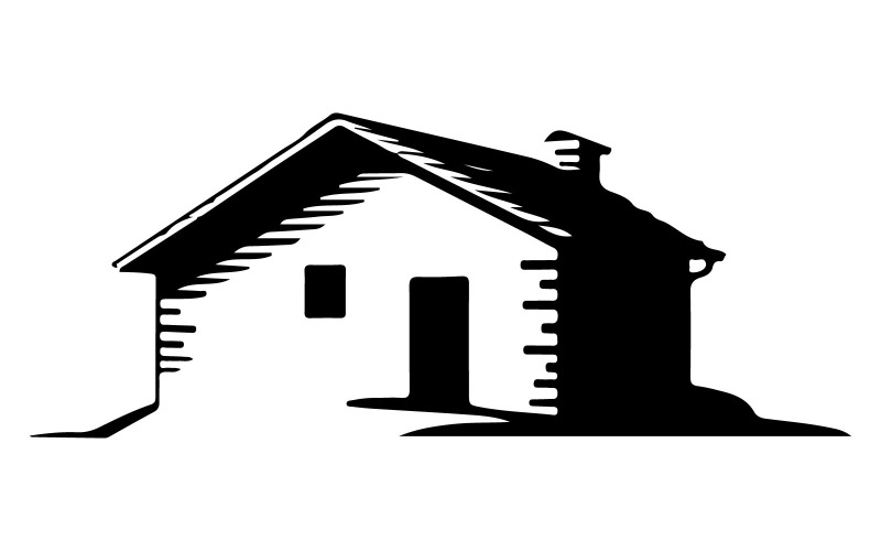 A logo design silhouette house Illustration