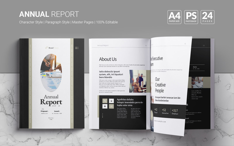 Annual Report Template (Photoshop CC) Magazine Template