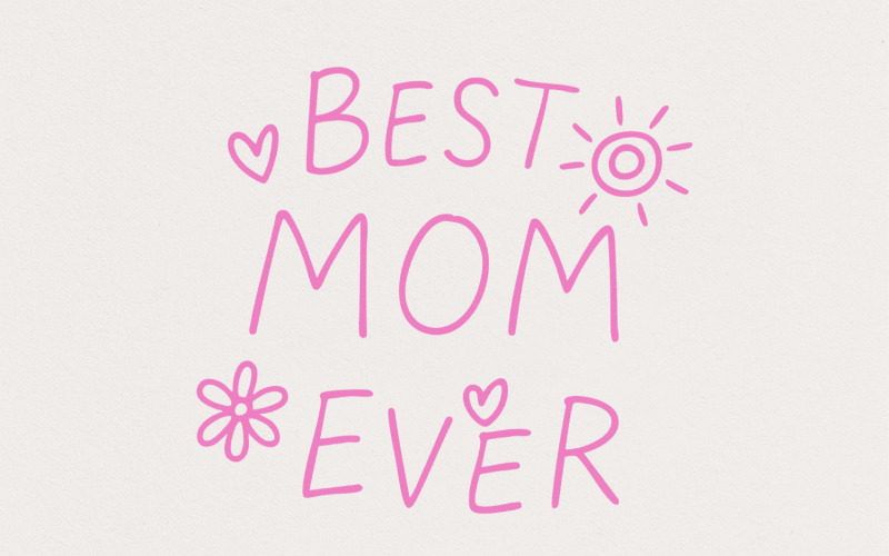 Best Mom Ever Png, Cute Mama Png, Vintage Mother Png, Mother's Day Png, Trendy Mom Png, Mom Life Illustration