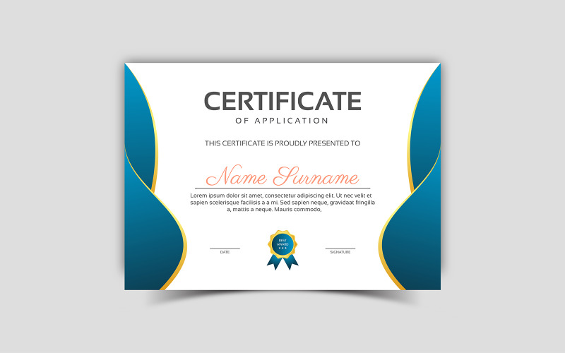 Certificate Design Vector High-Quality Vector Template for Awards Elegant Certificate Vector Design Background