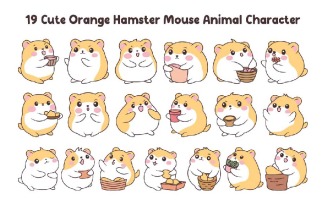 19 Cute Orange Hamster Mouse Animal Character