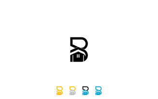 Letter B House Logo Creative Real Estate & Construction Branding Template