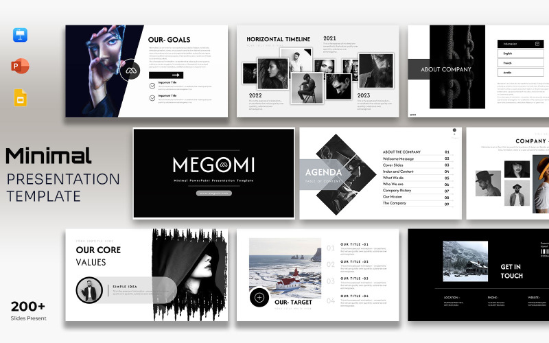 Megomi Minimal Bundle Presentation Template PowerPoint Template