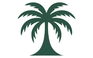 A logo design featuring a stylized palm tree