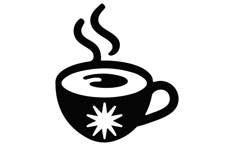 A logo of a steaming cup of chai tea Illustration