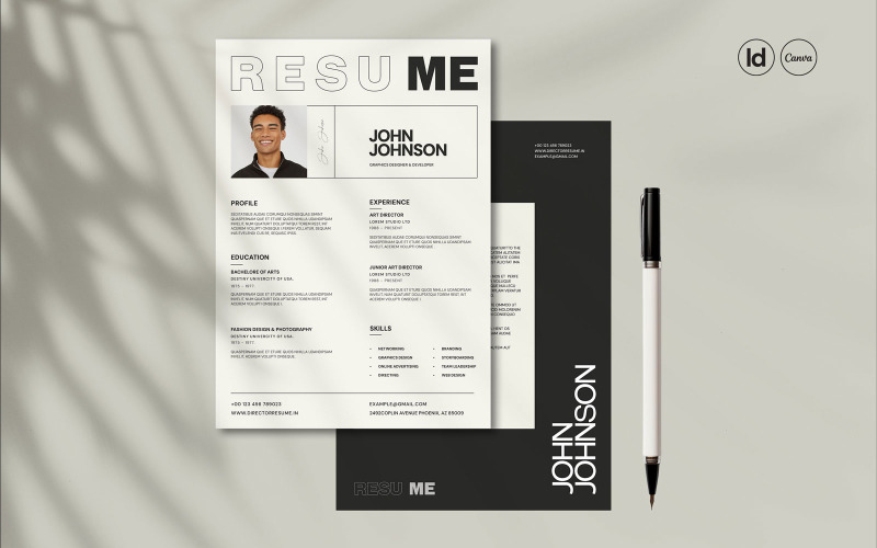 Creative Resume InDesign Template Resume Template