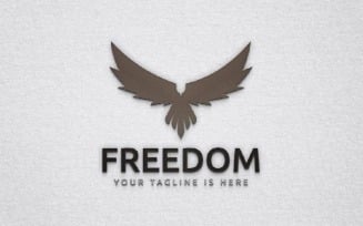 Eagle Hawk Falcon Bird Animal Silhouette Flying Flapping Wings Freedom Logo Template