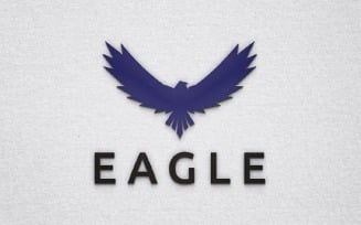 Eagle Hawk Falcon Bird Animal Silhouette Flying Flapping Wings Logo Template