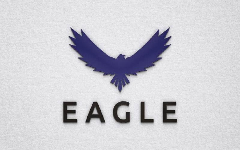 Eagle Hawk Falcon Bird Animal Silhouette Flying Flapping Wings Logo Template