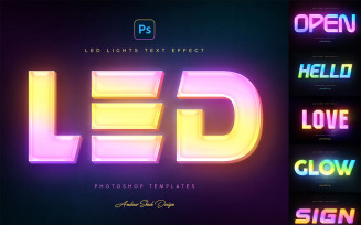 Led Lights Photoshop Text Effects