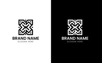 Letter X ornament business logo-893