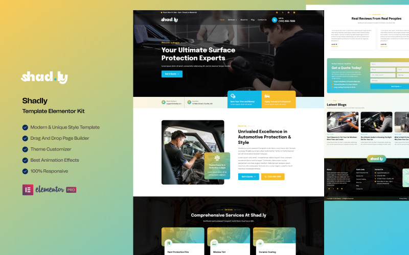 Shadly - Car Elementor Kit