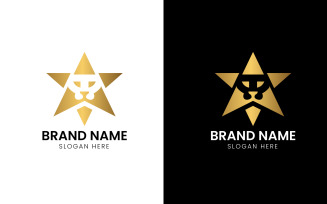Star lion head animal logo-891