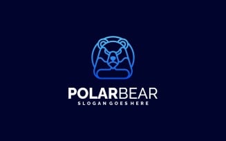 Gradient Line Art Bear Colorful Logo Design