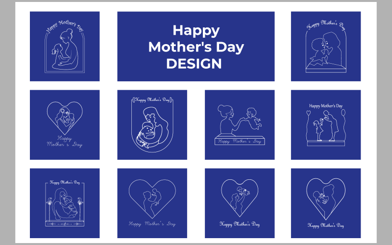 Happy Mother's Day Art Template Design Illustration