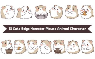 13 Cute Beige Hamster Mouse Animal Character