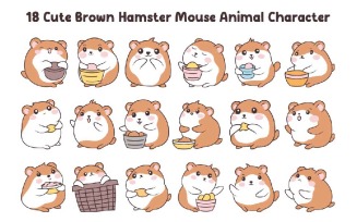18 Cute Brown Hamster Mouse Animal Character