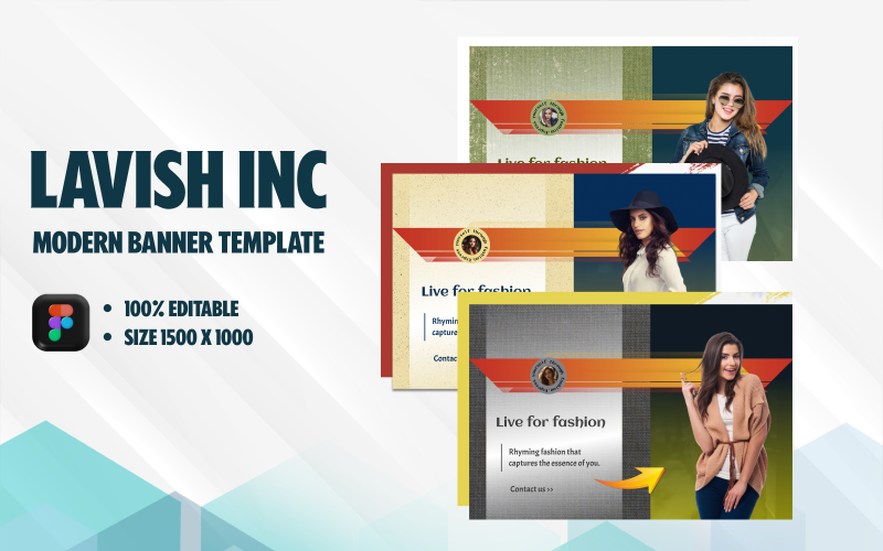 Lavish Inc - Free Website landscape modern banner template design Social Media