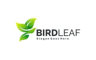 Modern Gradient Bird Leaf Logo Design
