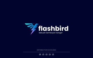 Modern Gradient Bird Logo Design