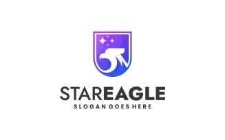 Modern Gradient Eagle Shield Colorful Logo Design