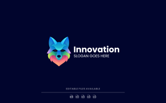 Modern Gradient Wolf Logo Design