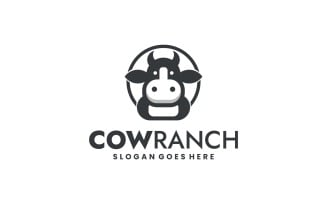 Modern Minimalist Cow Ranch Logo Design