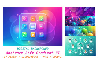 Abstract Soft Gradient with UI landing pages Background