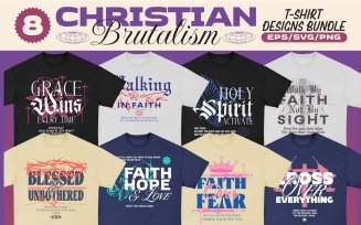 Christian Brutalism T-shirt Designs Bundle