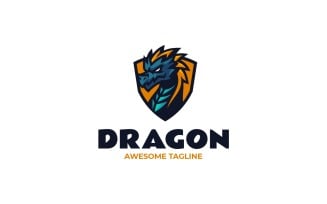 Dragon Shield Mascot Logo Design