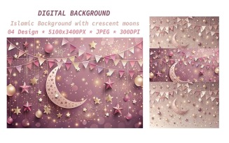 Islamic Background with crescent moons