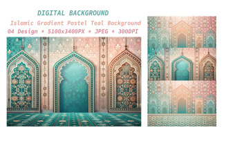 Islamic Gradient Pastel Teal Background