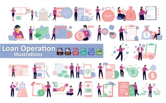 Loan Operation Illustration – Financial Services Concept for Banking & Lending Platforms