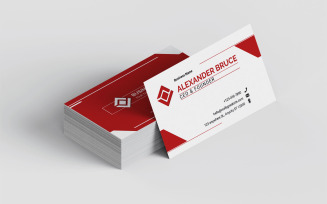 Modern Minimalist Red Business Card Design