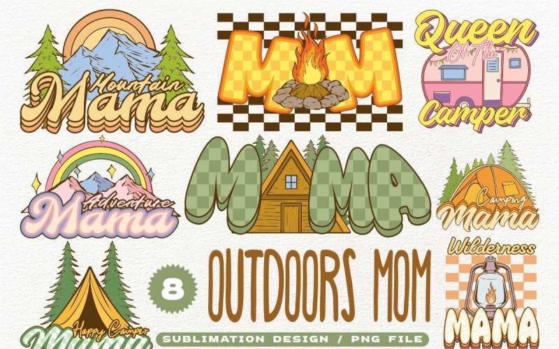 Outdoor Mom Sublimation Designs Bundle PNG T-shirt