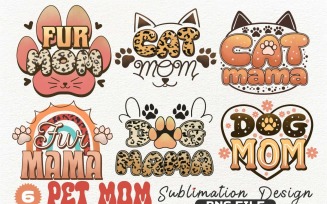 Pet Mom Sublimation Designs Bundle PNG