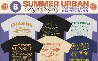 Summer Urban Typography T-shirt Designs Bundle