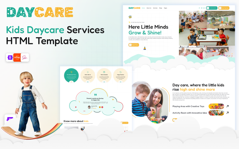 Day Care – Kids Daycare & Child Care Kindergarten School HTML Template Website Template