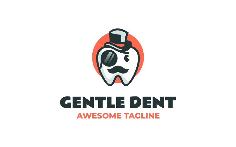 Gentle Dent - Tooth Mascot Logo Design Logo Template