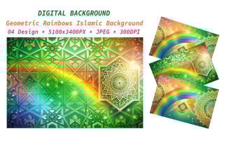 Geometric Rainbows Islamic Background