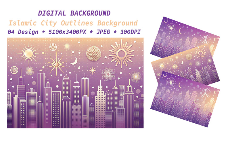 Islamic City Outlines Background