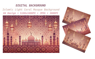 Islamic Light Coral Mosque Background