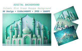 Islamic Mint Green Mosque Background